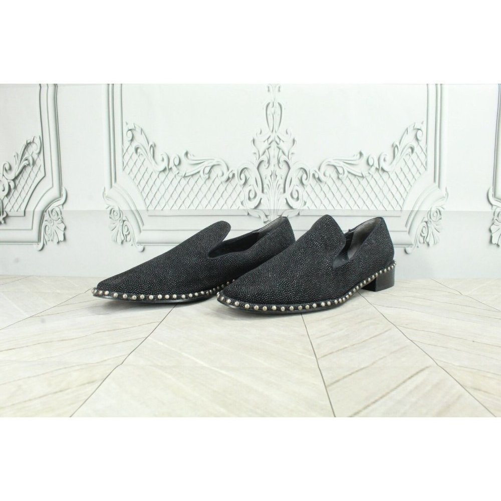Adrianna Papell Black Leather Studded Casual Loafer Shoes Size 10 M - Picture 2 of 10
